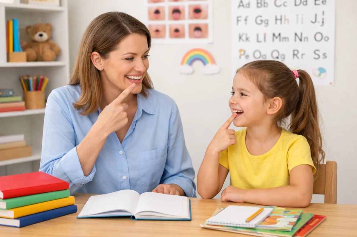 Child in speech therapy session